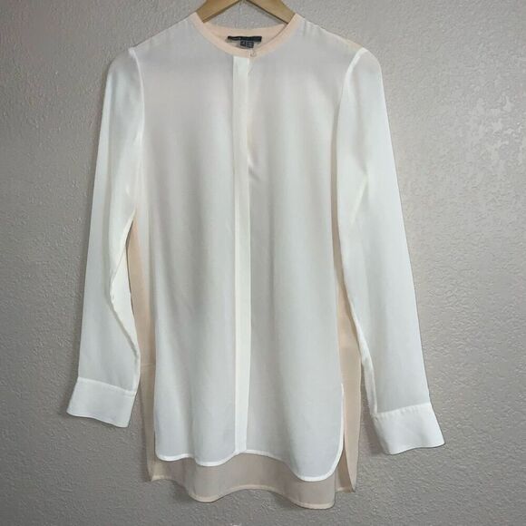 Vince color block silk button down shirt size 4 - Picture 6 of 10